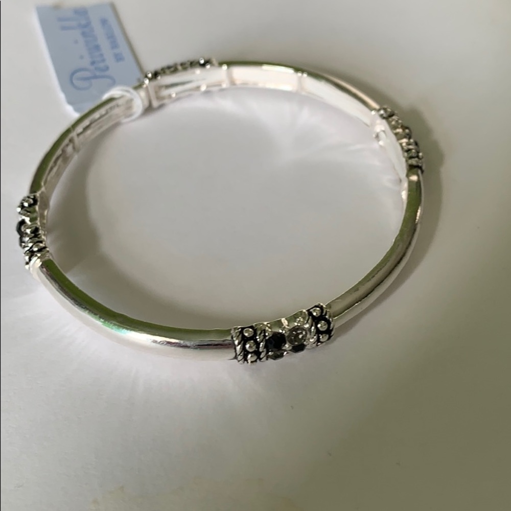 Periwinkle by Barlow silver bracelet w rhinestone